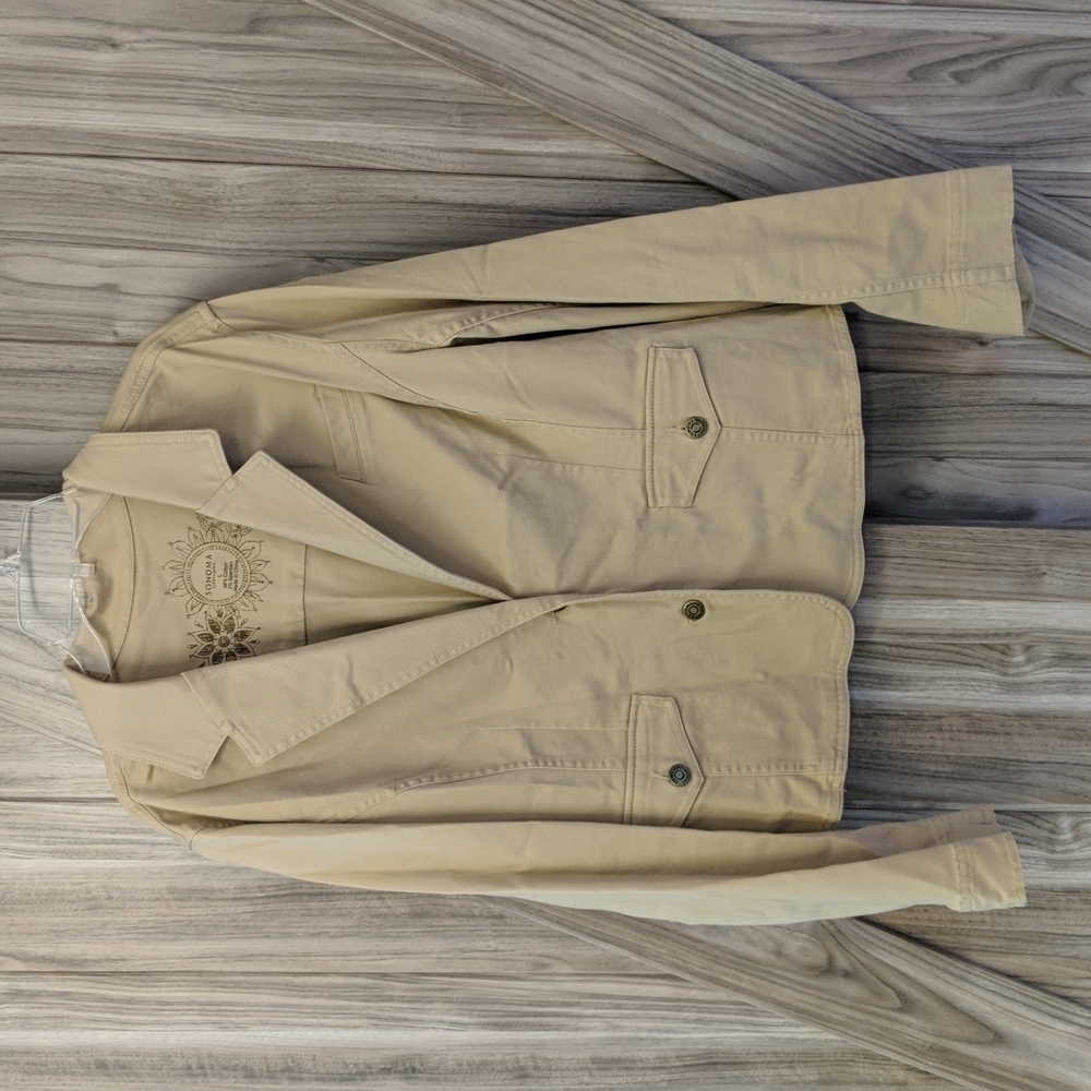 Sonoma Women's Khaki Lightweight Jacket Size Large
